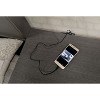 DOMETOUR 1x Nightstand Solid wood Warm Gray Sleek Modern Lines Chrome Trim Insert Contemporary Bedroom Furniture - 3 of 4