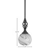 Toltec Lighting Elegante 1 - Light Pendant in  Matte Black with 5.75" Onyx Swirl Shade - 2 of 2