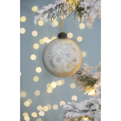 Syemin Decorative Objects Christmas Ball Ornaments Glass Decorative Hanging Ball Christmas Tree Ornaments Set of 12, White, 3"*3"*3"
