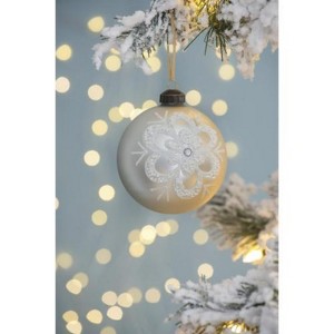 Syemin Decorative Objects Christmas Ball Ornaments Glass Decorative Hanging Ball Christmas Tree Ornaments Set of 12, White, 3"*3"*3" - 1 of 4