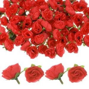 Unique Bargains Silk Plastic Small Faux Rose Artificial Flower Heads 1.2 inch - 1 of 4