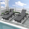WestinTrends Ashore 2 Piece Reclining Chaise Lounge With Arms & Wheels - 2 of 4