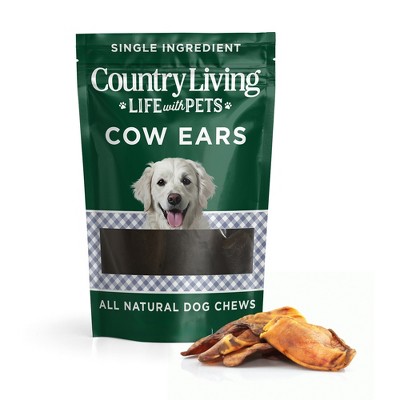 Country Living Natural Cow Ears Dog Chews – 10 Count Bag – All-Natural, Single-Ingredient, Long-Lasting Dog Chews