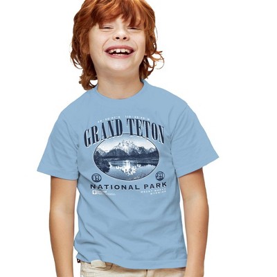 Grand Teton National Park Classic Kids T Shirt For Youth Light Blue