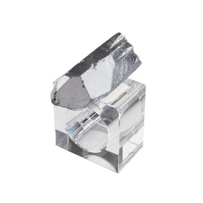 Saro Lifestyle Luxe Quartz Napkin Ring (Set of 4), Silver