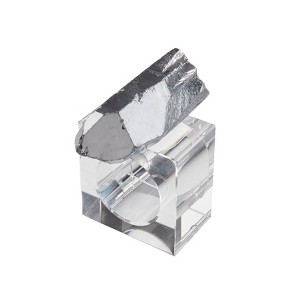 Saro Lifestyle Luxe Quartz Napkin Ring (Set of 4), Silver - 1 of 3
