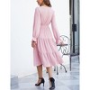 Clearlove Casual V Neck Layered Long Sleeve Wedding Guest Maxi Dresses for Women Flowy Maxi Dress - 4 of 4