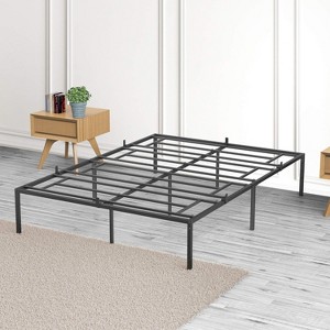 Heavy Duty Full Size Metal Bed Frame Steel Platform with Reinforced Slat Support, No Box Spring Needed, Ultra Quiet with Underbed Storage Space - 1 of 4