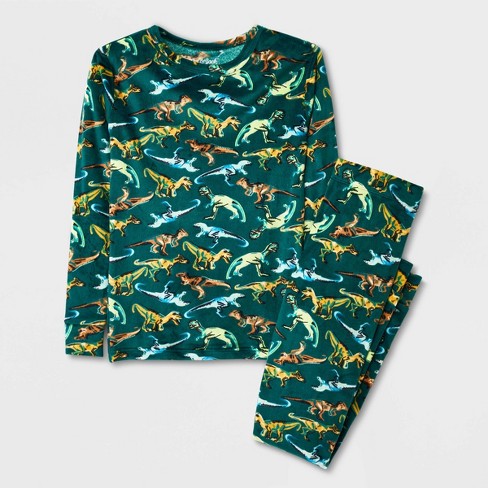 Boys Long Sleeve Birthday Dino Snug Fit Cotton 2-Piece Pajamas