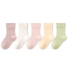 MyKids-USA Spring New Arrival Kids Unisex Breathable Solid Color Mid-Calf Socks Set - 3 of 3