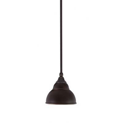 Toltec Lighting Any 1 - Light Pendant in  Dark Granite with 7" Dark Granite Double Bubble Metal Shade Shade