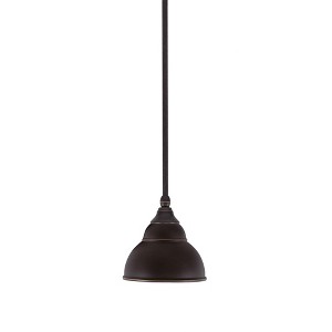 Toltec Lighting Any 1 - Light Pendant in  Dark Granite with 7" Dark Granite Double Bubble Metal Shade Shade - 1 of 1