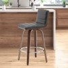 Bekrvio 26" Counter Height Bar Stools - PU Leather Swivel, L Shape Back, Upholstered, Mid-Century Modern Chairs for Kitchen Counter Island - 3 of 4