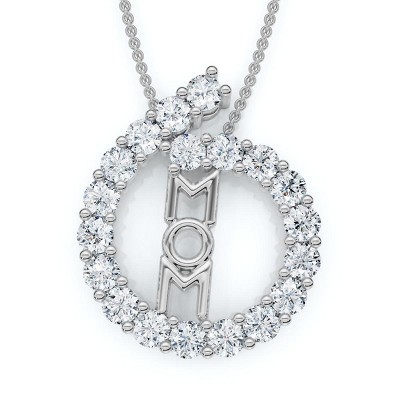 Pompeii3 Diamond Heart Pendant Gold Necklace Lab Created 18"