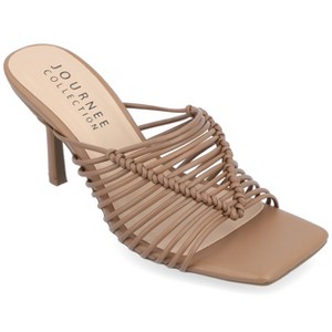 Journee Collection Womens Saskia Mid Heel Open Toe Pumps - 1 of 4