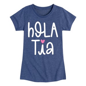 Girls' - Instant Message - Hola Tia Fitted Short Sleeve Graphic T-Shirt - 1 of 4