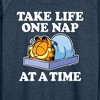 Women's - Garfield - Take Life One Nap Lightweight French Terry Wide Neck Long Sleeve Shirt - 2 of 4