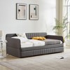 Vynxaria Daybed, sofa bed metal framed with trundle twin size, Grey, 78.4''L x 41''W x 29.8''H. - 2 of 4
