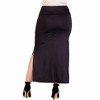 24seven Comfort Apparel Plus Size Versatile Side Slit Elastic Waist Maxi Skirt - 3 of 4