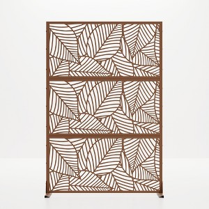 Lirago Brown 72 in. Galvanized Metal Outdoor Privacy Screens Garden Outdoor Fence - 1 of 4