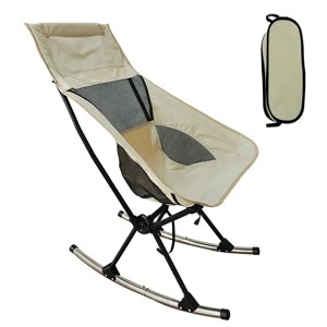 Racxily Portable Camping Rocking Chair 198LBS Weight Capacity Included Carry Bag High Back Rocker Chair For Patio Fishing Beach Lawn Travel - 1 of 4