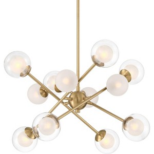 Possini Euro Design Davis Gold Sputnik Chandelier 26 1/4" Wide Modern LED Clear Frosted Glass 12-Light Fixture for Dining Room - 1 of 4