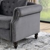 CAVINAS Upholstered Sofa Tufted Couch with Rolled Arms and Nailhead, Chesterfield Sofa, Loveseat Sofa with Pillows, Velvet Sofa for Living Room - 4 of 4