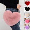 Boersma Plush Heart Shoulder Bag for Women – Soft Chain Crossbody Purse, Valentine's Day Party Clutch, Cute Furry Handbag Gift - 2 of 4