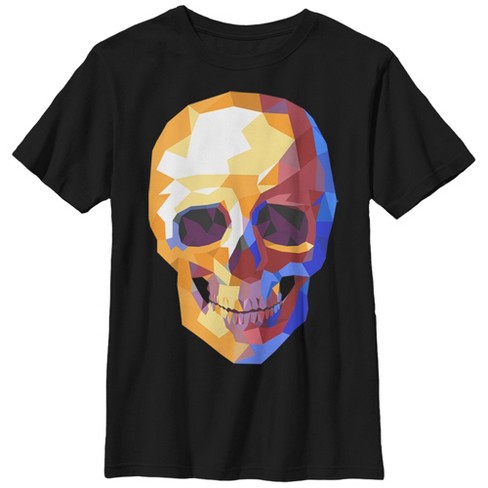 Boy's Lost Gods Halloween Geometric Skull T-shirt - Black - Large : Target