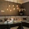 LLHZSY 35 2/5" Modern Pendant Chandelier Ceiling Light Fixture with 7-Light Various Combinations of Glass Shade, Black - 4 of 4
