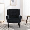 Modern Soft Velvet Accent Chair with Curved Back for Living Room,Arm Chair with Metal Legs,Upholstered Accent Chair for Home Office-Koiai - 2 of 4