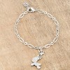 Slickblue Festive 0.25ct CZ Reindeer Charm Bracelet for Women, Rhodium-Plated Holiday Accessory, 7.5" Length - 3 of 3