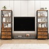 KTMBDW Industrial Bookshelves and Bookcases with 3 Drawers, 3 Shelf Display Storage Shelves 68.5 in Tall Bookcase for Home Office, Living Room - 4 of 4