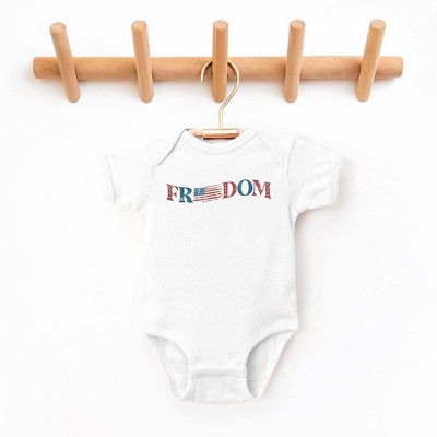 The Juniper Shop Distressed Freedom American Flag Baby Bodysuit