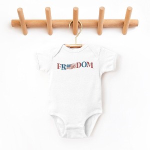 The Juniper Shop Distressed Freedom American Flag Baby Bodysuit - 1 of 2