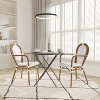 Emma & Oliver Colmar Set of Two Indoor/Outdoor Stacking Thonet Bistro Style Chairs with Arms, PE Rattan Seat and Metal Frame - 2 of 4