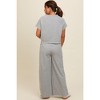 Pinkblush Heather Grey Basic Tee And Wide Leg Pant Maternity Set - 4 of 4