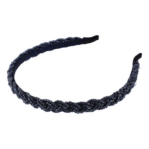 Unique Bargains Women's Beaded Hair Hoop Headband Accessories Hairband 0.43 Inch Wide 1 Pc - 1 of 4