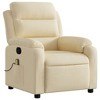 vidaXL Cream Fabric Massage Recliner Chair with USB-Powered Vibration, Manual Tilt, Comfy Foam, Side Pocket, and Sturdy Frame - 4 of 4