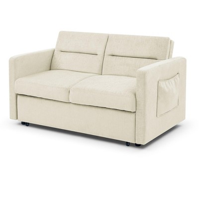 NicBex 54.5 Inch Loveseats Sofa Bed with Pull-out Bed,Adjsutable Back and 2 Arm Pocket for Living Room,Apartment,Office