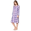 Casual Nights Women's Flannel Plaid Long Sleeve Nightgown - 2 of 4