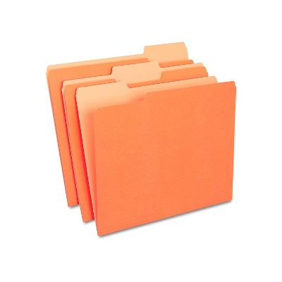 MyOfficeInnovations Top-Tab File Folders 3-Tab Letter Size Orange 100/Box (433680)