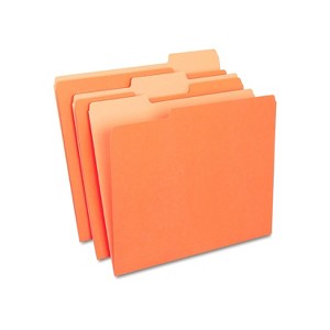 MyOfficeInnovations Top-Tab File Folders 3-Tab Letter Size Orange 100/Box (433680) - 1 of 4