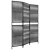 vidaXL Room Divider 3 Panels Black Poly Rattan - 2 of 4