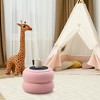 ChicFurnit Ottomans and Benches Storage Ottoman Cylindrical Footstool Foot Rest Round Footstool for Living Room, Pink, 14.96"*14.96"*11.81" - 2 of 4
