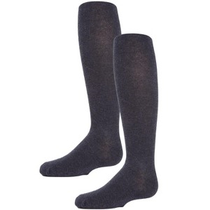 Memoi Girls' 2 Pair Pack Essentials Cotton Tights - 1 of 2