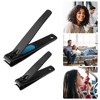 Unique Bargains 2pcs Nail Clipper Set for Nail Care for Travel or Home Black Stainless Steel - 2 of 4