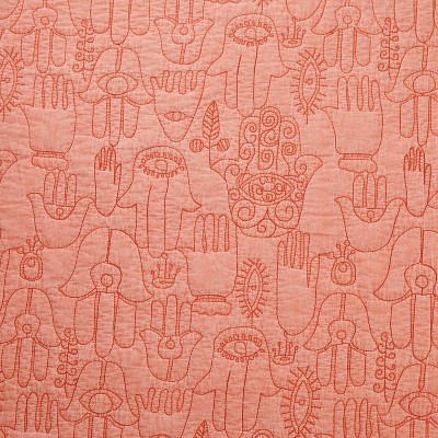 King Coral Cotton Bohemian Quilt and Sham Set