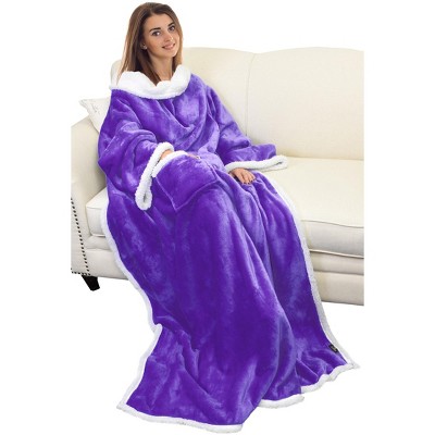 Fleece Flannel Wearable Blanket with Sleeves Arms, Super Soft Fuzzy Cozy Sleeved TV Wrap Blanket, Valentine’s Day Gifts for Her and Him - Catalonia