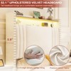 Queen/King Bed Frame Upholstered Headboard & LED Charging Station in Velvet - Hausource™ - 3 of 4
